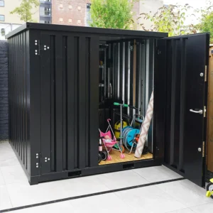 Container Desmontable Negro 2x2m con Puerta Dupla