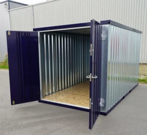Container FOCO Azul Acero 2x2m con Puerta Dupla