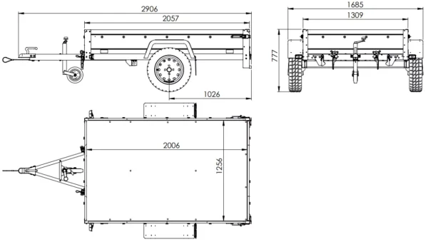 Remolque Basculante Garden Trailer 201 KIPP 200x125 cm 750 kg