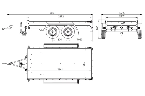 Remolque Bieje Garden Trailer 264/2 KIPP Basculante